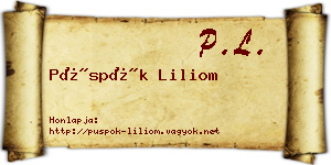 Püspök Liliom névjegykártya